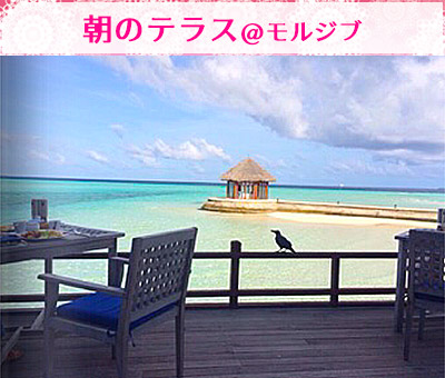朝のテラス